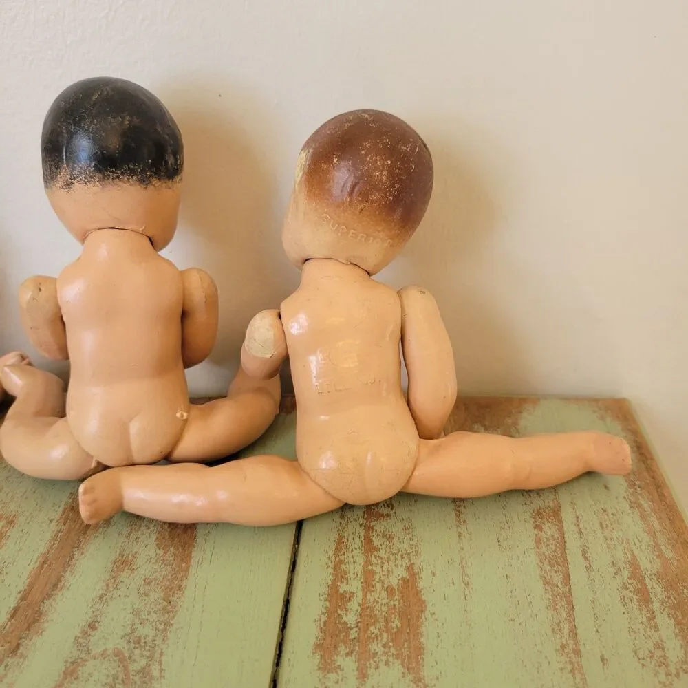 Vintage Crawling Baby Doll Quadruplets – Marked “Superior” & “Hollywood” –